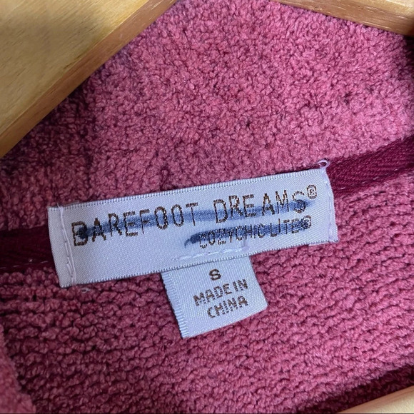 Barefoot Dreams Cozy Chic Lite Rust Knit Long Cardigan Pockets Size Small - Picture 4 of 9